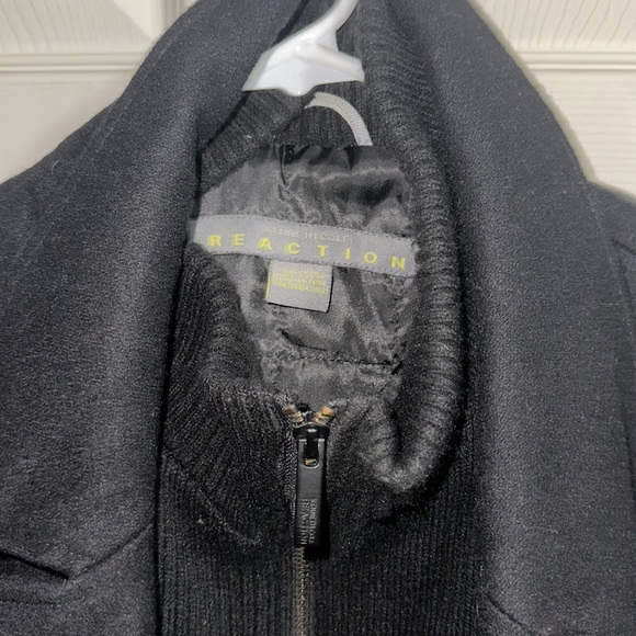 Kenneth Cole REACTION Pea Coat with ribbed bib - Picture 2 of 2